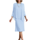 3 PCS Knee-Length Mother of Bride Dresses Prom Dress Evening Dress with Sheer Sleeves and Jacket