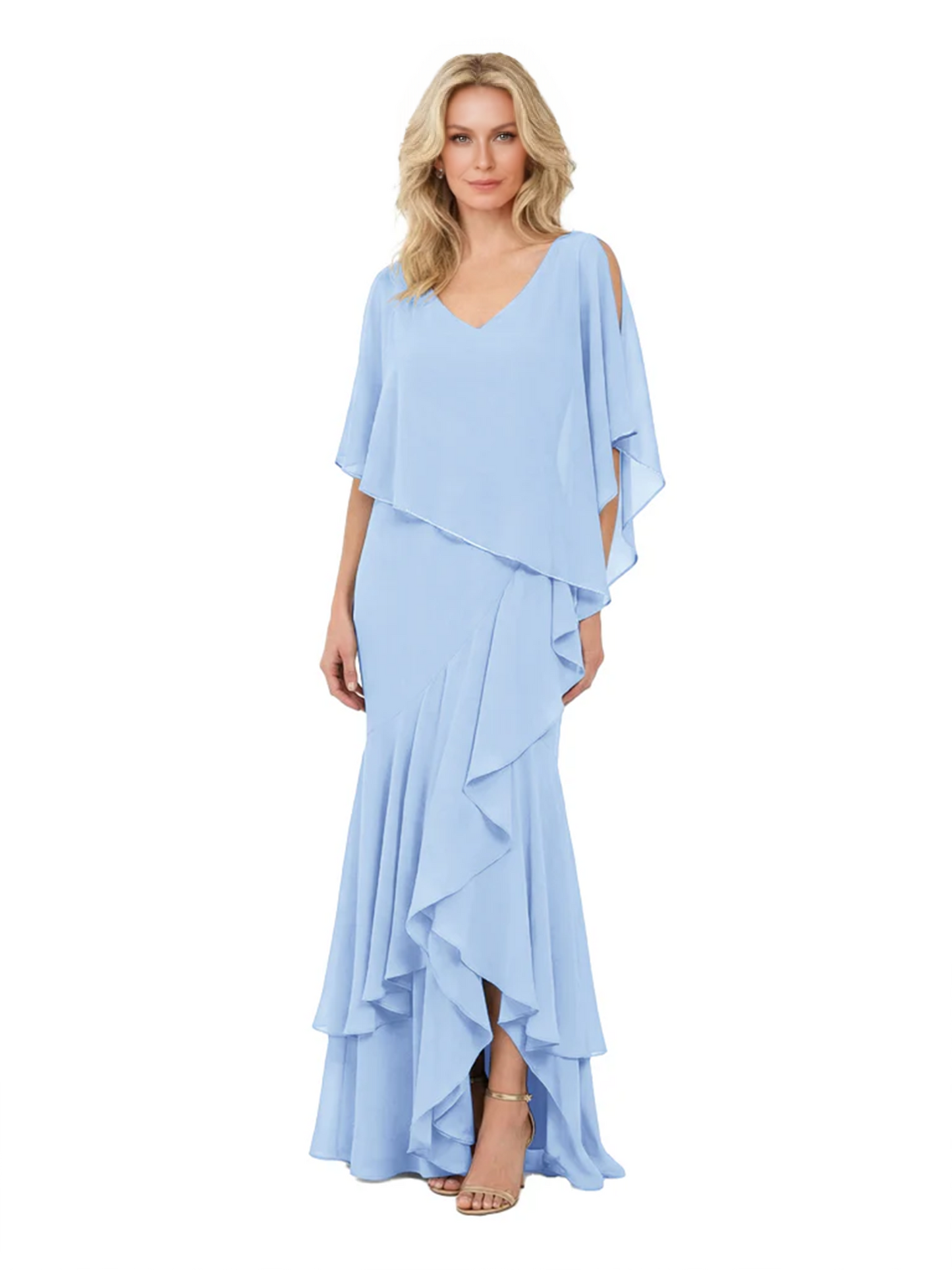 Chic Long A-Line Chiffon Mother of the Brides Dresses Sequin Mom Outfits