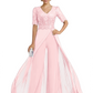 V-Neck Chiffon Mother of the Brides Jumpsuits Dresses Floor Length A-Line Lace