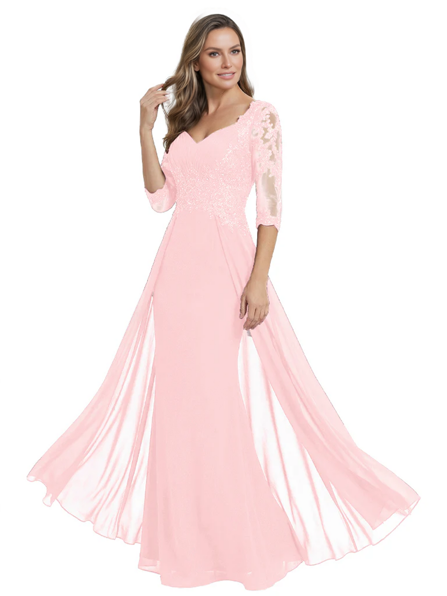 Luxury Burgundy Formal Dress Embroidered Lace Bodice Flowy Chiffon Gown 2026