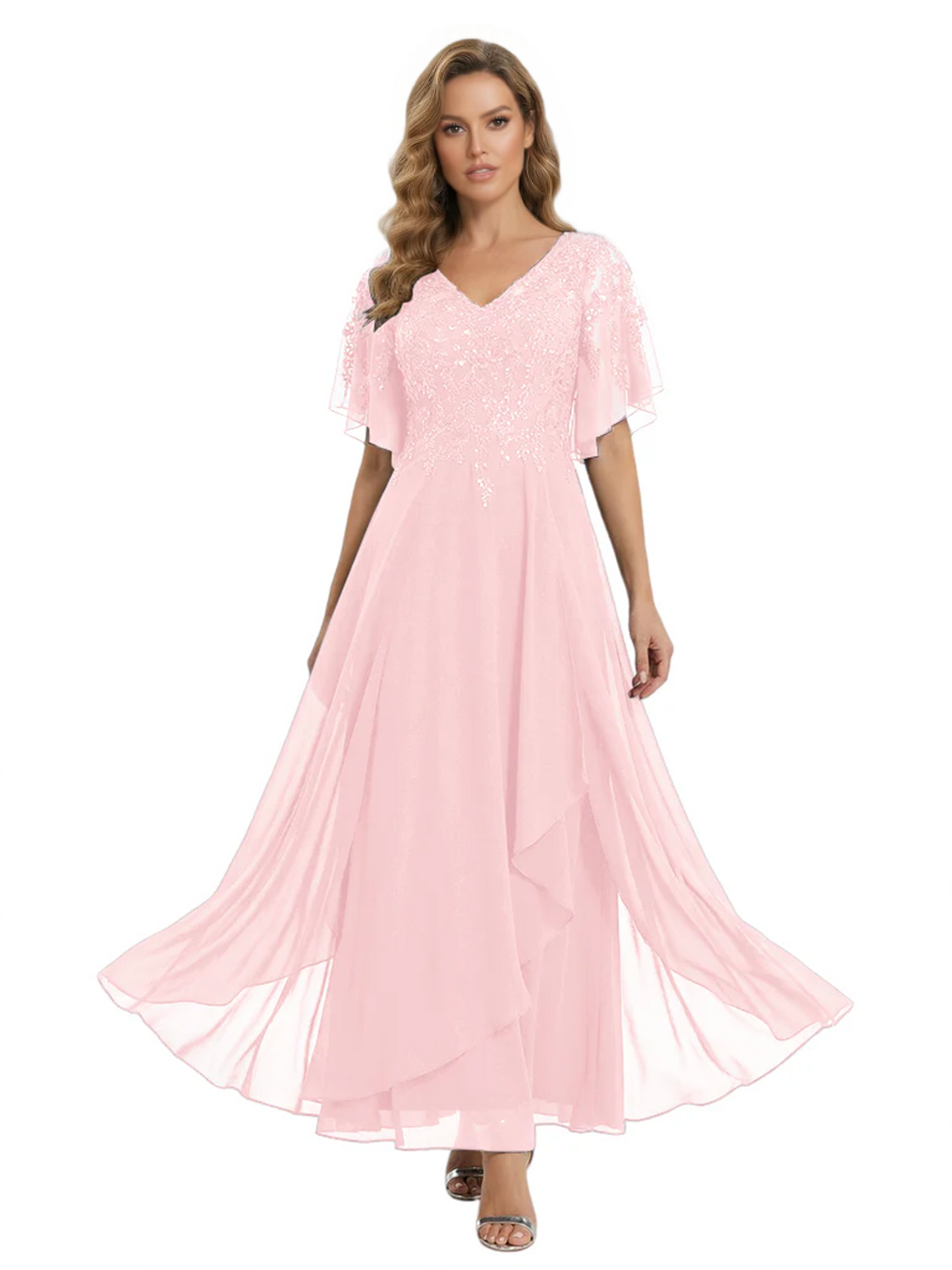 Bling Sequin Chiffon Mother of the Brides Dresses Wedding Party Gowns For Mom