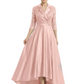 Elegant Mother of Bride Dress Evening Gowns Trending Styles with Lapel Collar 3/4 Sleeves