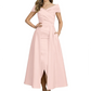 Formal Floor-Length Mother of the Bride Gown Satin Maxi Dress with Slit Off Shoulder