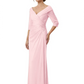 Elegant 3/4 Sleeve Mother of the Brides Dresses Mom Outfits Wedding Satin