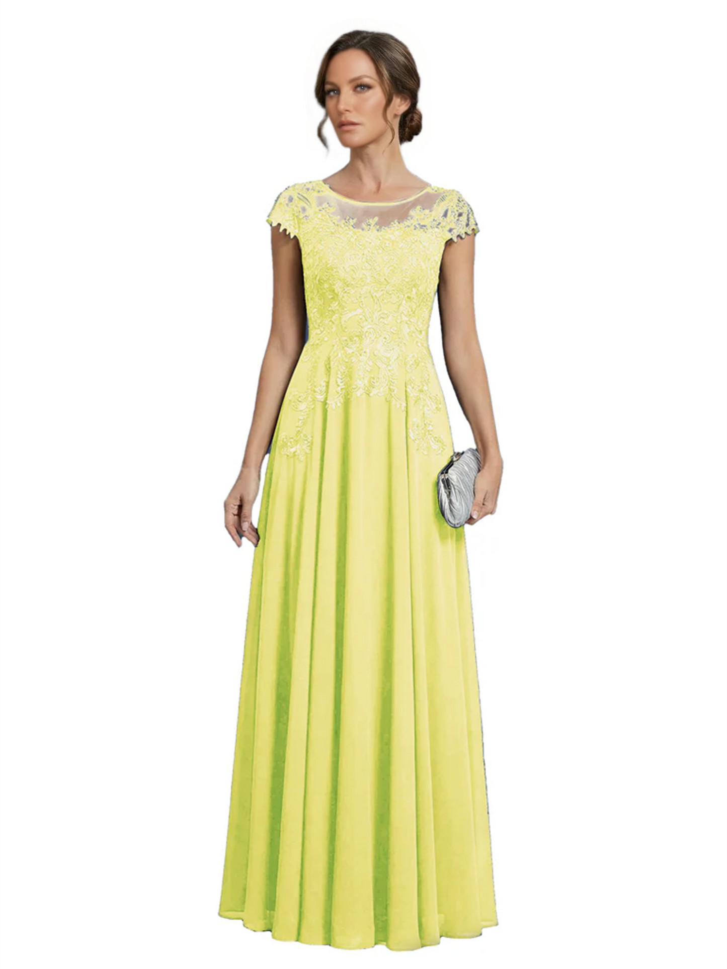 Chic Long A-Line Chiffon Mother of the Brides Dresses Sequin Mom Outfits For Wedding