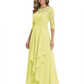 3/4 Sleeve Mother of the Bride Dress with Lace Embroidery High-Low Hem 2026
