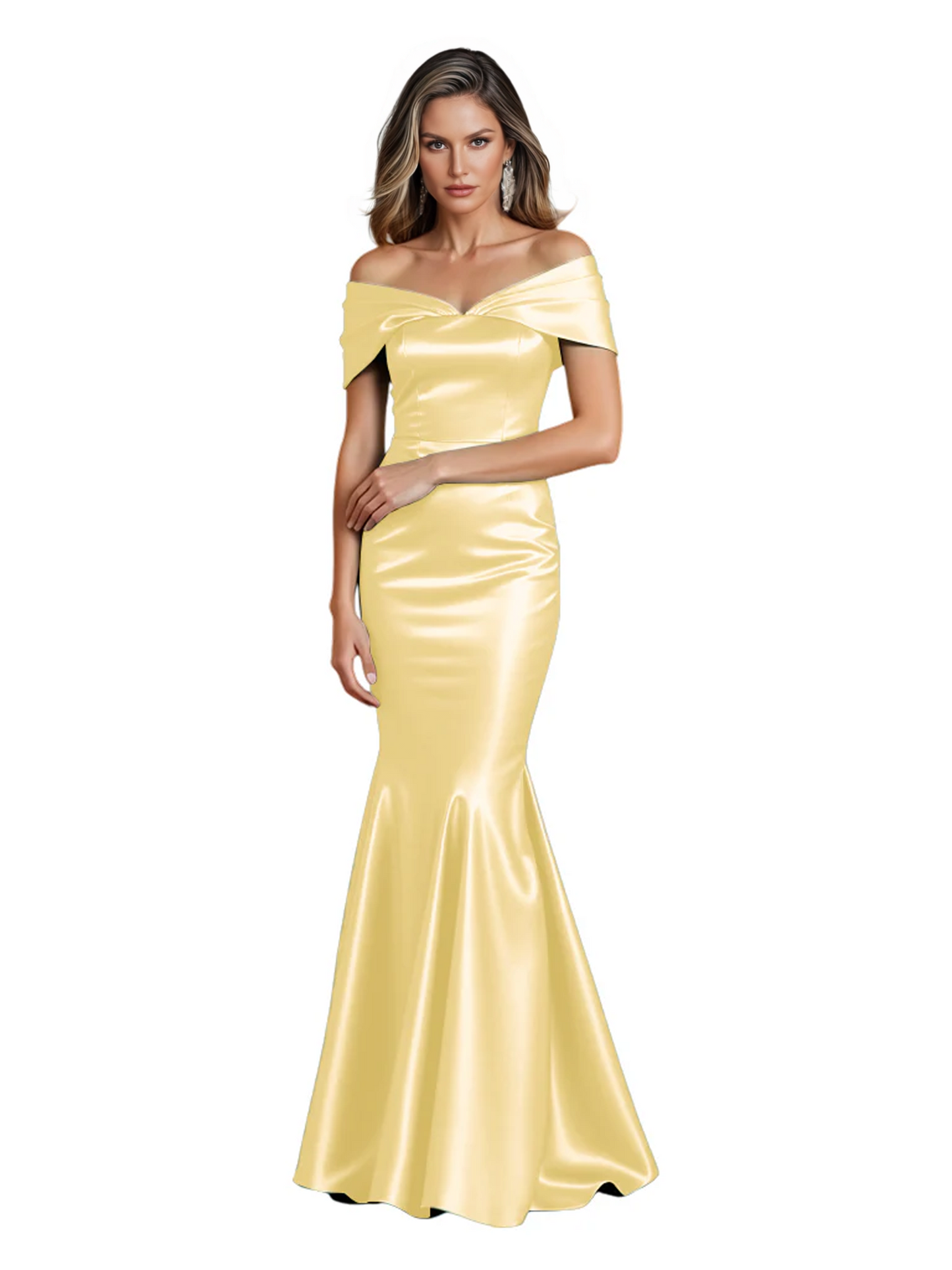 Luxury Emerald Formal Dress Off-the-Shoulder Satin Gown Trumpet Silhouette