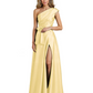 Wedding Mother of the Bride Dress One Shoulder and High Slit Formal Dresses