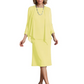 3 PCS Knee-Length Mother of Bride Dresses Prom Dress Evening Dress with Sheer Sleeves and Jacket