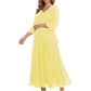 3/4 Sleeve Chiffon Mother of the Brides Dresses V-Neck Wedding Party Gowns