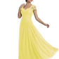 Long A-line Chiffon Short Sleeves Mother of the Brides Dresses Lace Wedding