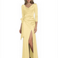 Elegant Evening Gowns Slit Trending Styles Satin Slit Formal Dress Cowl Neckline Gown Tie
