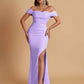 Sexy Soft Satin Mermaid Off Shoulder Floor-Length Mermaid Bridesmaid Dresses