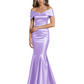 Luxury Emerald Formal Dress Off-the-Shoulder Satin Gown Trumpet Silhouette