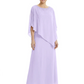 Elegant Mother of Bride Dresses Evening Gowns Trending 2026 Styles with Asymmetric Cape