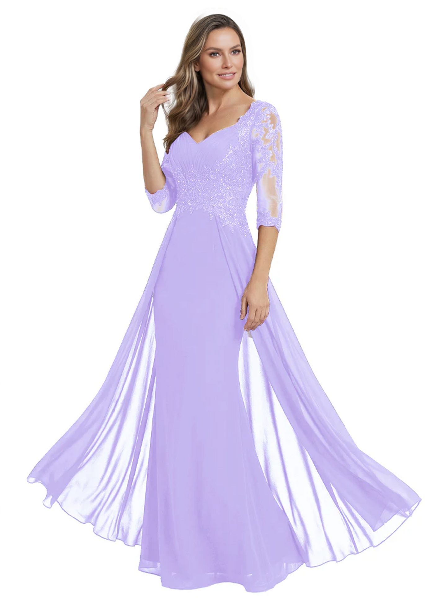 Luxury Burgundy Formal Dress Embroidered Lace Bodice Flowy Chiffon Gown 2026