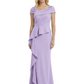 A-Line Satin Cap Sleeves Mother of the Brides Dresses Floor Length For Wedding