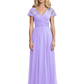 Mother of the Bride Dress Cap Sleeves and V-Neckline with Embroidered Lace Shoulders