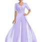 V-Neck Chiffon Mother of the Brides Jumpsuits Dresses Floor Length A-Line Lace