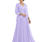 Plus Size A-line Chiffon 3/4 Sleeves Mother of the Brides Dresses Long Jacket Dress