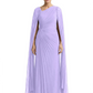 Elegant Asymmetric Neck Long A-Line Chiffon Mother of the Brides Dresses Mom Outfit with Cape