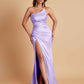 Gorgeous Strapless Soft Satin Side Slit Floor-Length Mermaid Bridesmaid Dresses