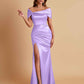 Elegant Soft Satin Off-the-shoulder Side-Slit Mermaid Bridesmaid Dresses