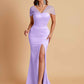 Sexy Soft Satin Mermaid V-neck Floor-Length Mermaid Bridesmaid Dresses