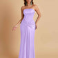 Sexy Soft Satin Mermaid Strapless Floor-Length Mermaid Bridesmaid Dresses
