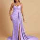 Sexy Soft Satin Mermaid V-neck Floor-Length Mermaid Bridesmaid Dresses