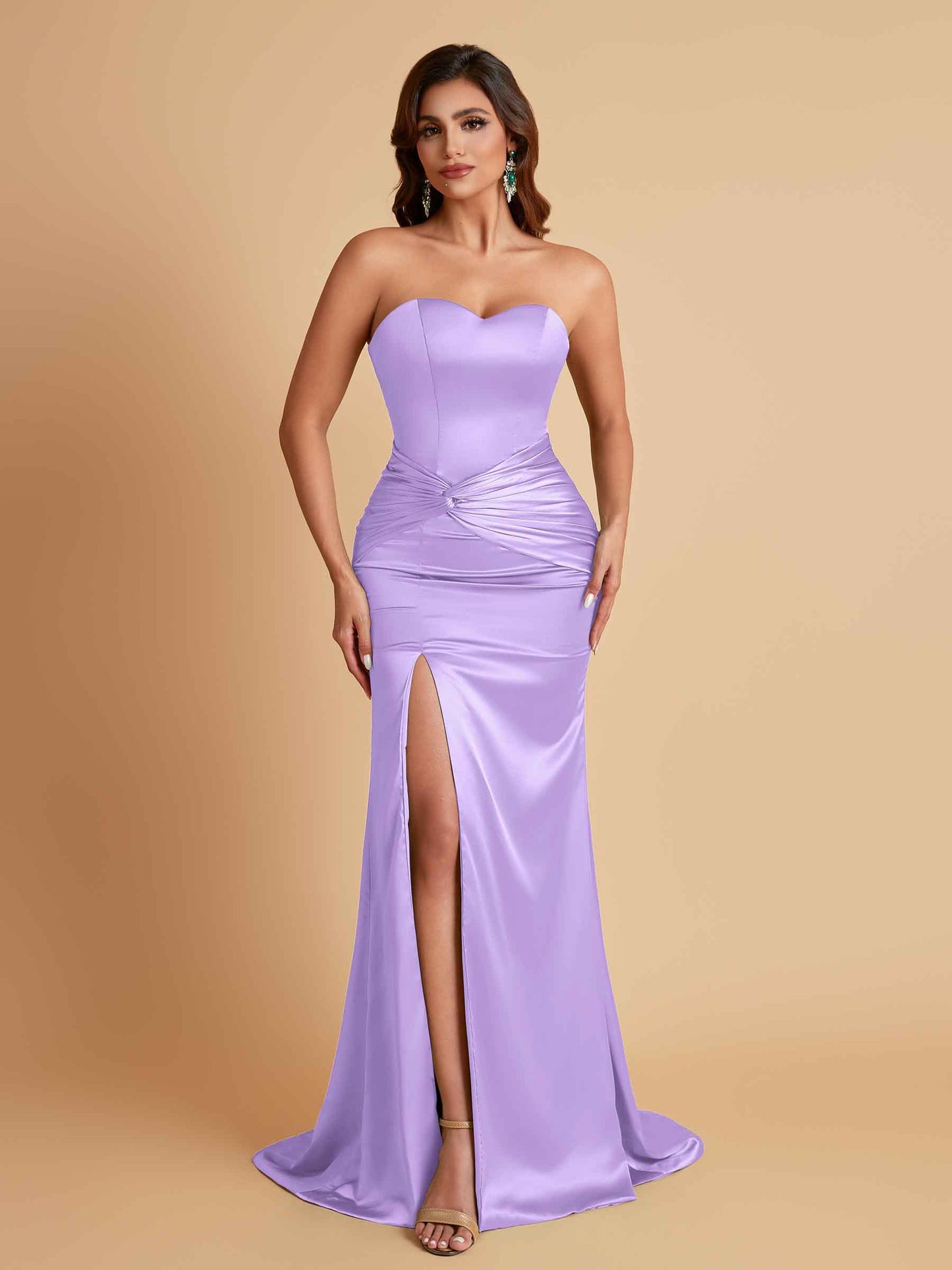 Sexy Soft Satin Mermaid Sweetheart Floor-Length Mermaid Bridesmaid Dresses