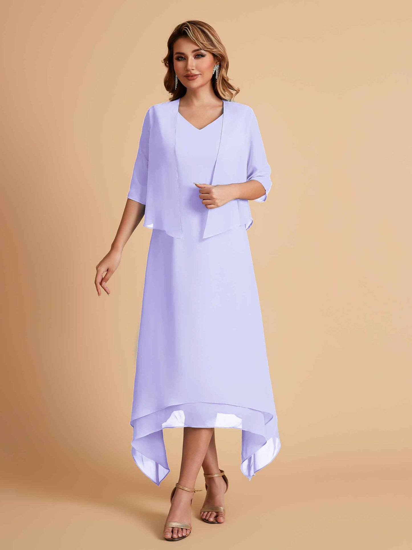 Elegant A-line Chiffon Short Sleeves Mother of the Brides Dresses Online