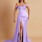 Sexy Soft Satin Sweetheart Off-the-shoulder Strapless Side-Slit Mermaid Bridesmaid Dresses