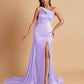 Elegant Soft Satin Sweetheart One Shoulder Side-Slit Mermaid Bridesmaid Dresses