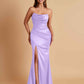 Sexy Soft Satin Mermaid Side Slit Floor-Length Mermaid Bridesmaid Dresses