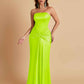 Sexy Soft Satin Mermaid Strapless Floor-Length Mermaid Bridesmaid Dresses