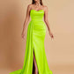 Elegant Soft Satin Sweetheart Strapless Side-Slit Mermaid Bridesmaid Dresses