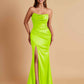 Sexy Soft Satin Mermaid Side Slit Floor-Length Mermaid Bridesmaid Dresses