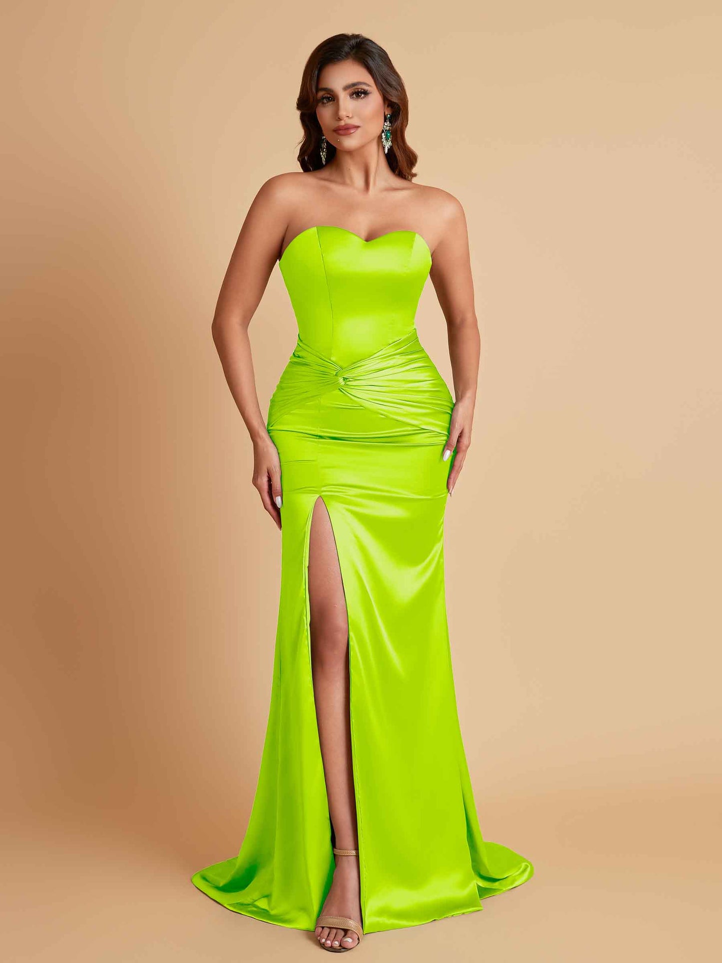 Sexy Soft Satin Mermaid Sweetheart Floor-Length Mermaid Bridesmaid Dresses