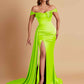 Sexy Soft Satin Sweetheart Off-the-shoulder Strapless Side-Slit Mermaid Bridesmaid Dresses