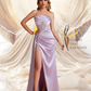 Sexy Satin Strapless Pleats Mermaid Bridesmaid Dresses Side Slit Floor Length