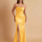 Sexy Soft Satin Mermaid Side Slit Floor-Length Mermaid Bridesmaid Dresses