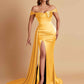 Sexy Soft Satin Sweetheart Off-the-shoulder Strapless Side-Slit Mermaid Bridesmaid Dresses