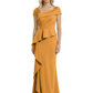 A-Line Satin Cap Sleeves Mother of the Brides Dresses Floor Length For Wedding