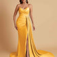 Sexy Soft Satin Mermaid V-neck Floor-Length Mermaid Bridesmaid Dresses