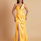 Sexy One Shoulder Soft Satin Side Slit Floor-Length Mermaid Bridesmaid Dresses