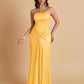 Sexy Soft Satin Mermaid Strapless Floor-Length Mermaid Bridesmaid Dresses