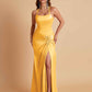 Gorgeous Square Criss Cross Soft Satin Side Slit Floor-Length Mermaid Bridesmaid Dresses