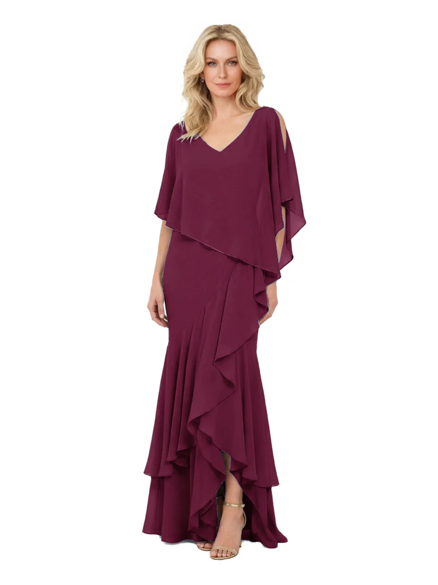 Chic Long A-Line Chiffon Mother of the Brides Dresses Sequin Mom Outfits