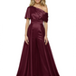 One Shoulder Mother of Bride jumpsuits Formal Gowns Floor Length Detachable Train